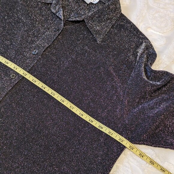 Studio C black and silver oversized blouse Medium - Large EUC - Picture 5 of 9